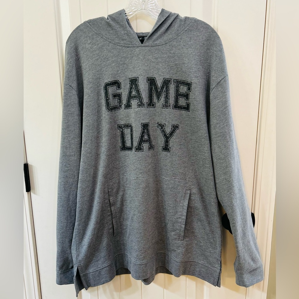 Anvil Gray Game Day Light Terry Hoodie